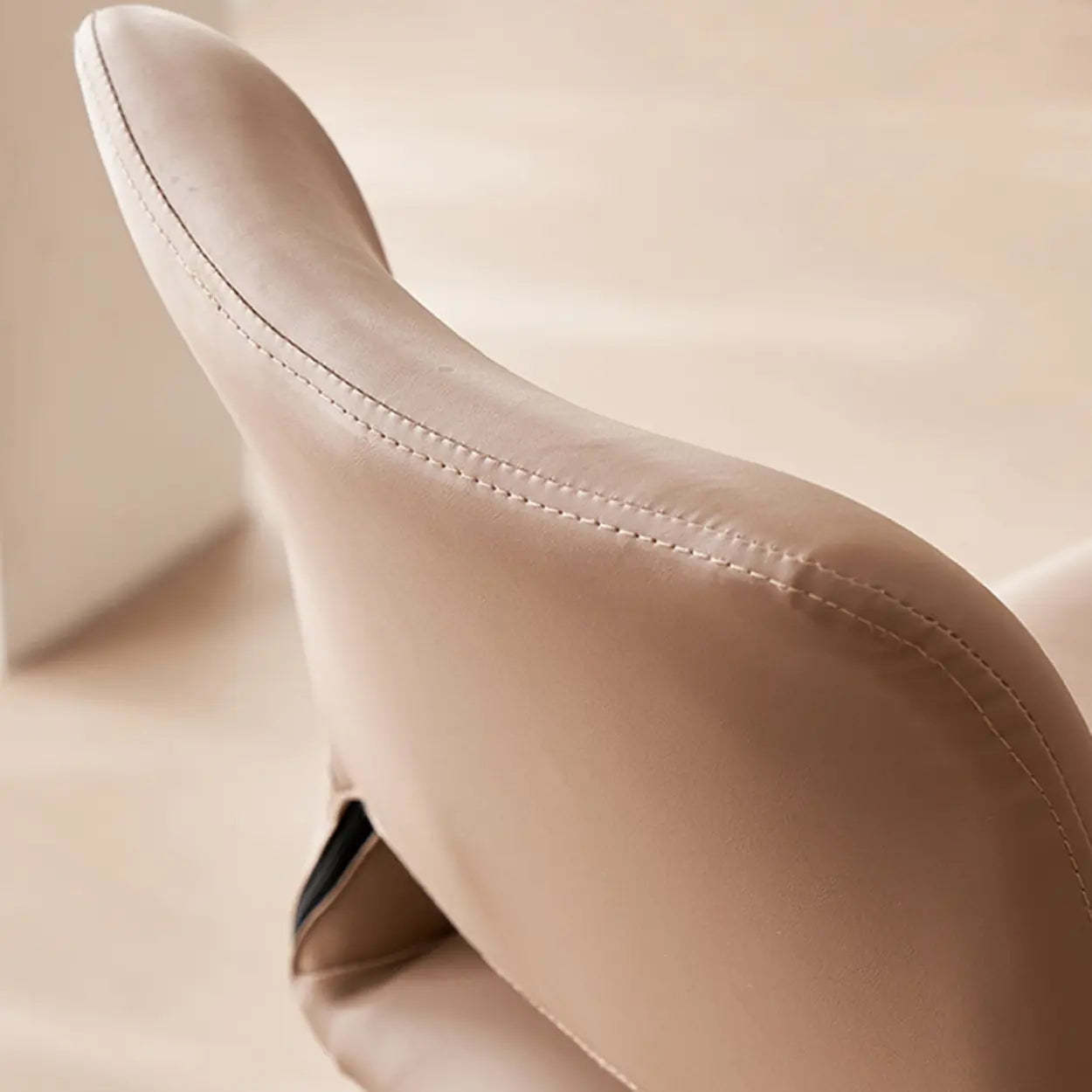 Minimalist Upholstered Low-Back Leather Saddle Bar Stool