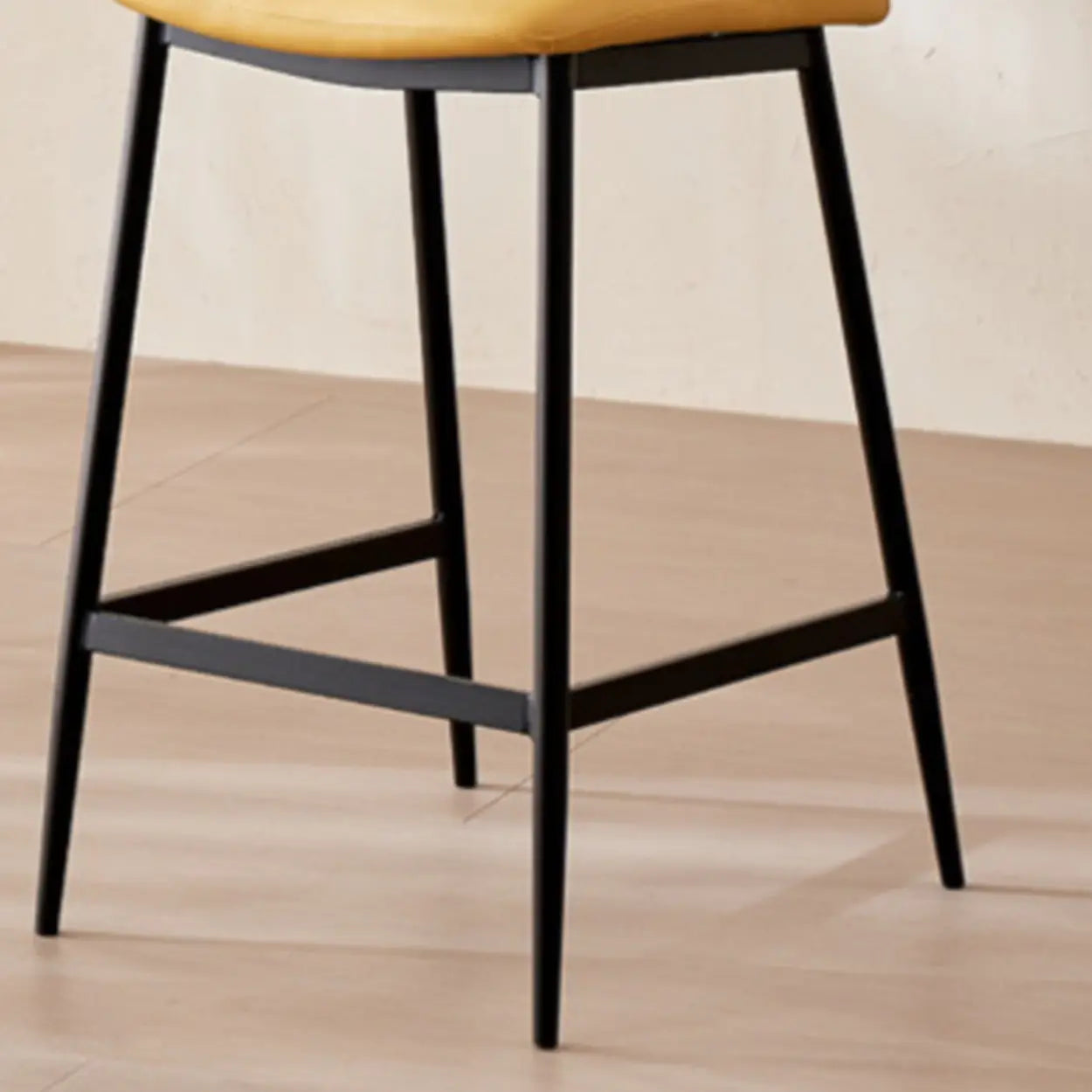 Minimalist Upholstered Low-Back Leather Saddle Bar Stool