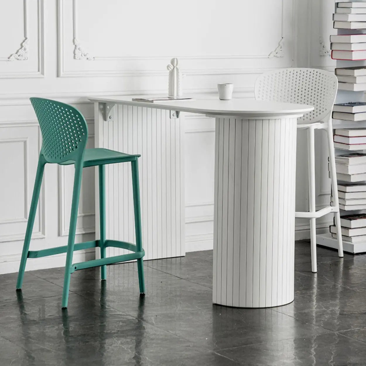 Minimalist White Counter Height Bar Table