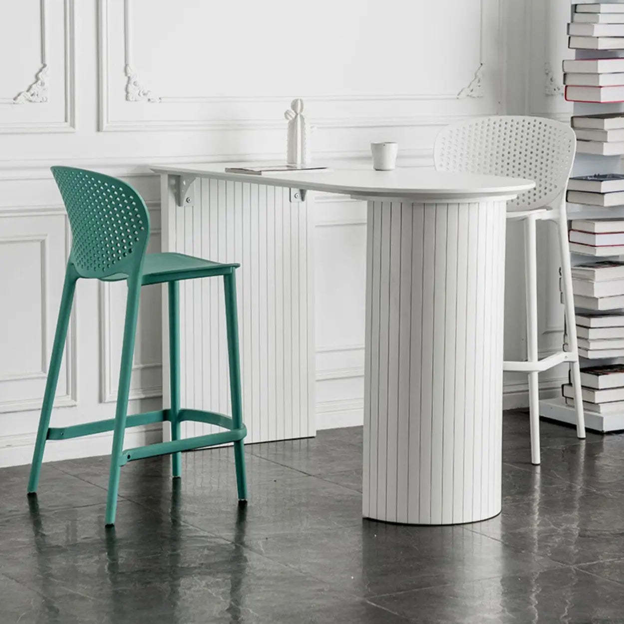 Minimalist White Counter Height Bar Table — Table Only