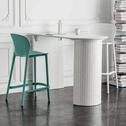Minimalist White Counter Height Bar Table — Table Only