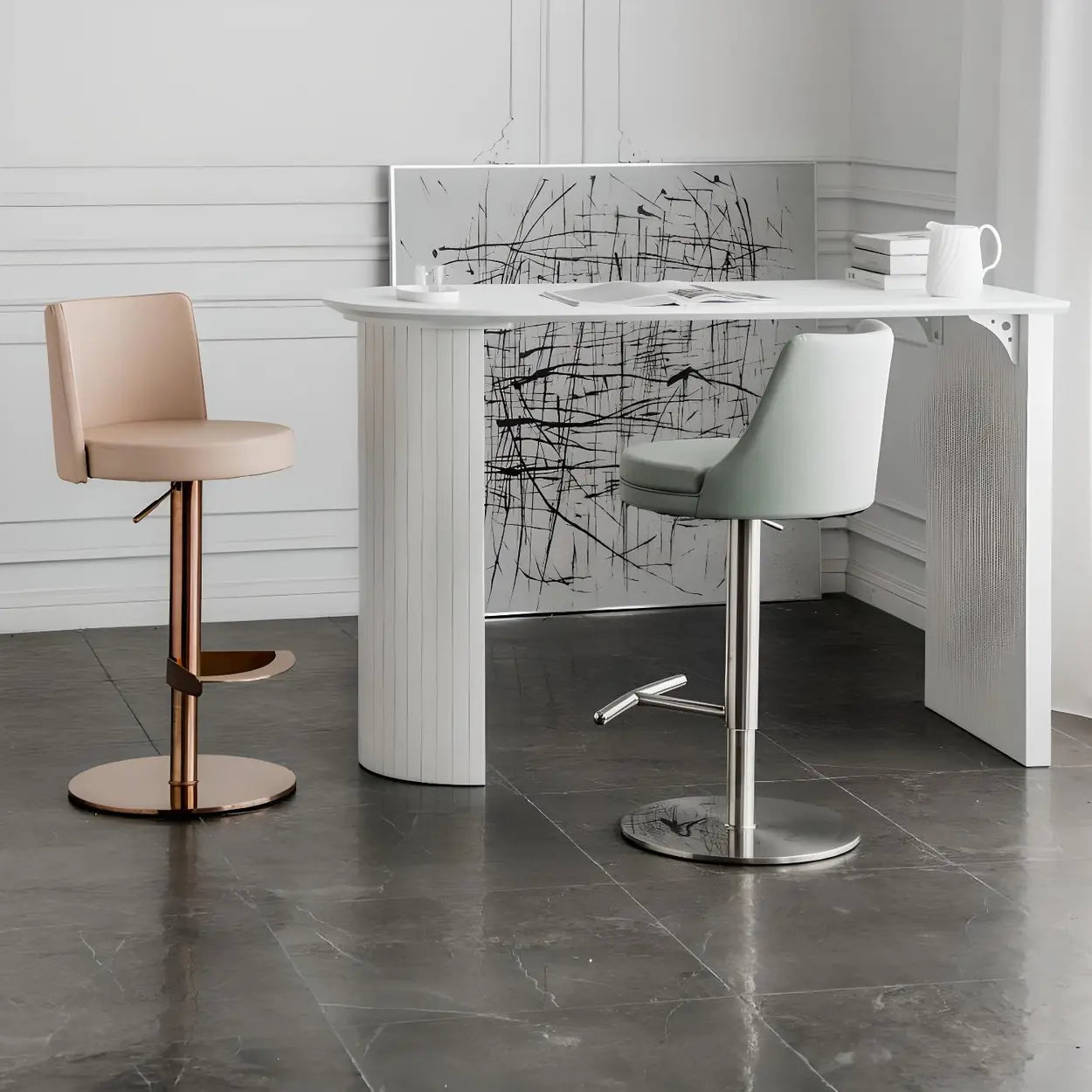 Minimalist White Counter Height Bar Table