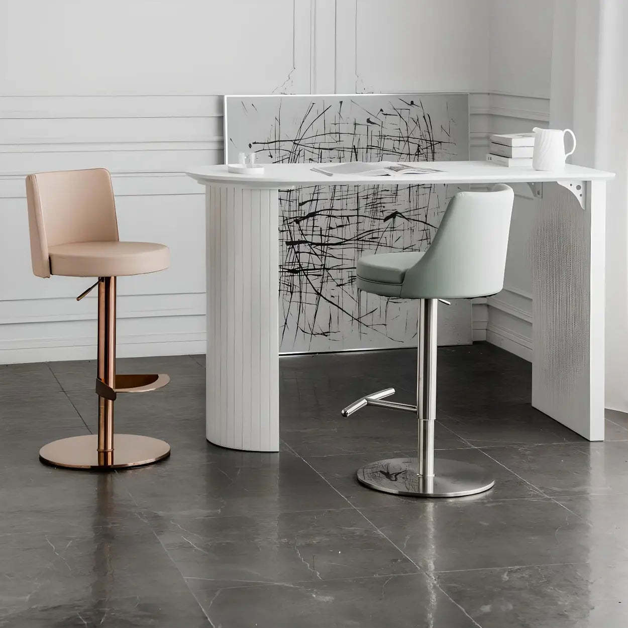 Minimalist White Counter Height Bar Table
