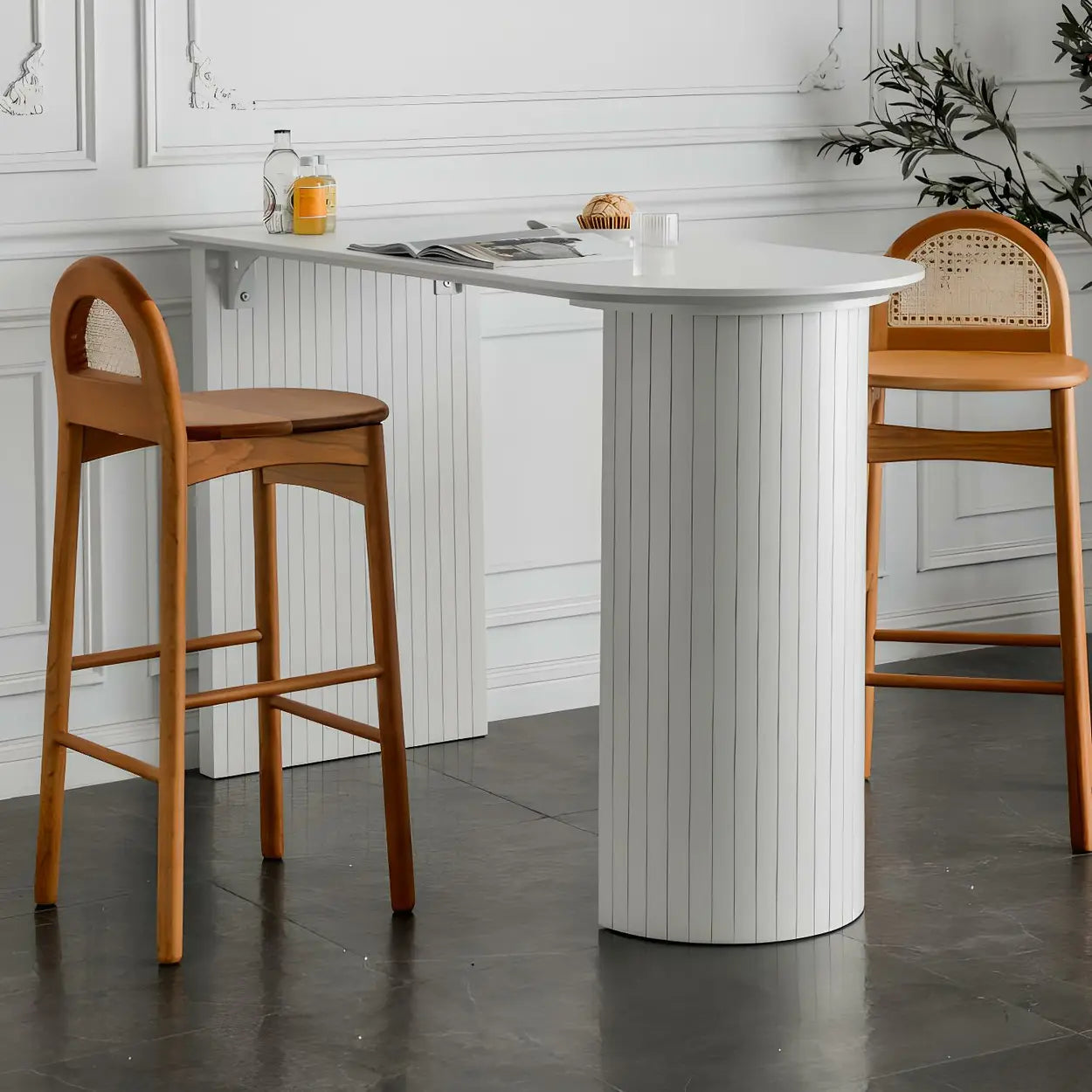 Minimalist White Counter Height Bar Table