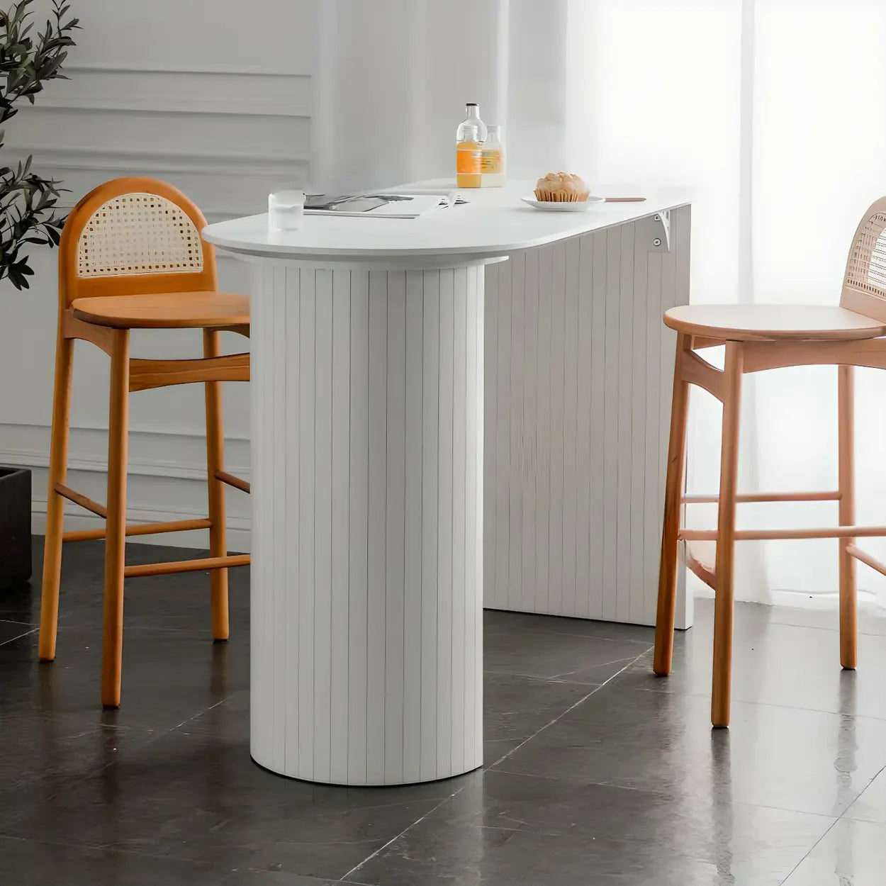 Minimalist White Counter Height Bar Table