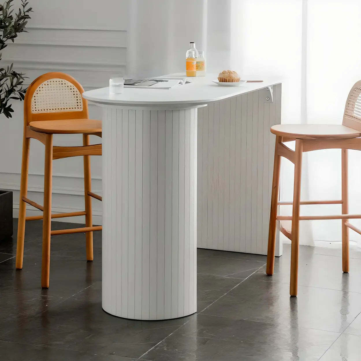 Minimalist White Counter Height Bar Table