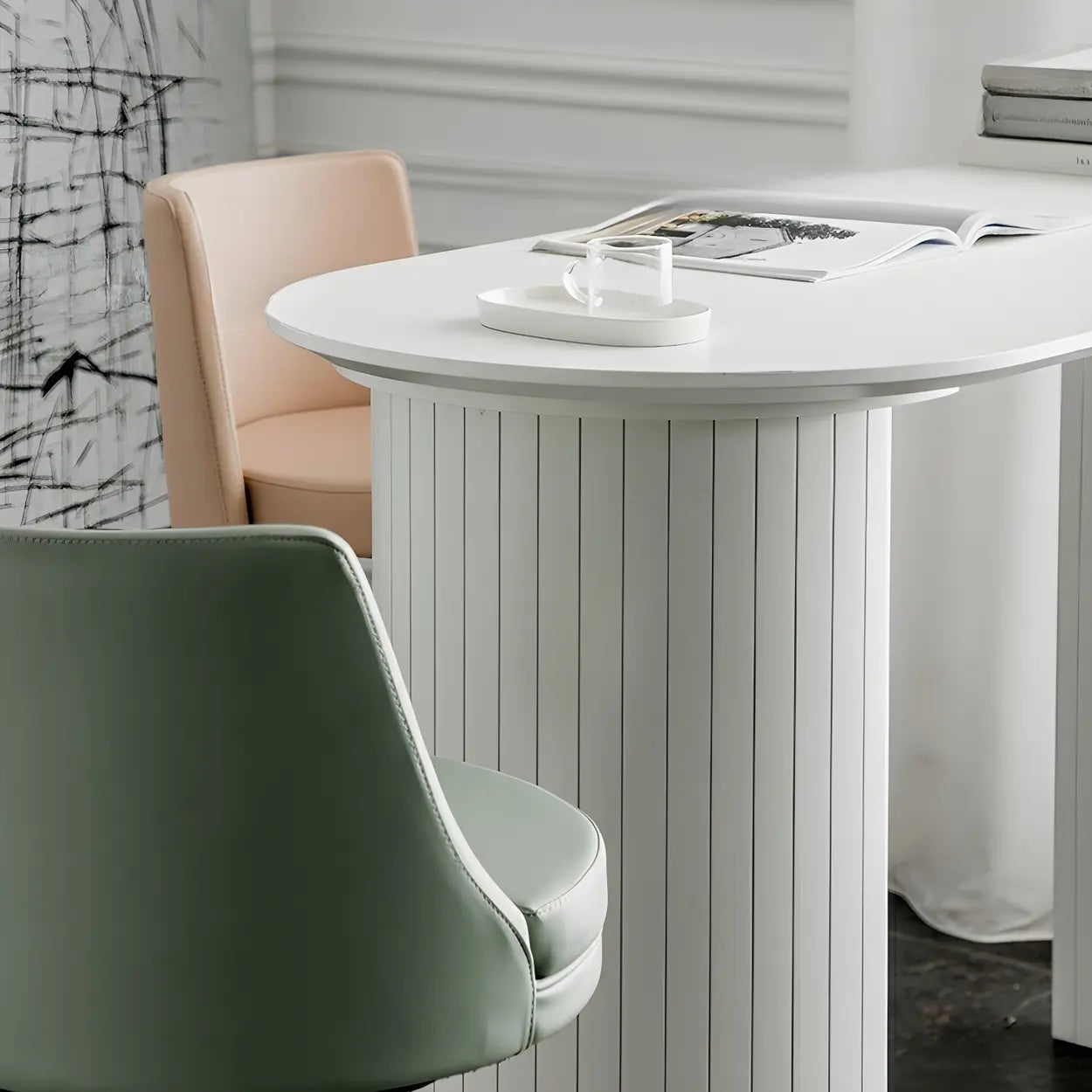 Minimalist White Counter Height Bar Table