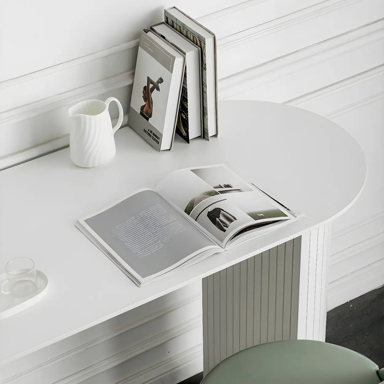 Minimalist White Counter Height Bar Table
