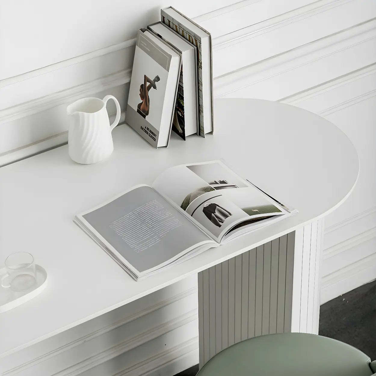 Minimalist White Counter Height Bar Table