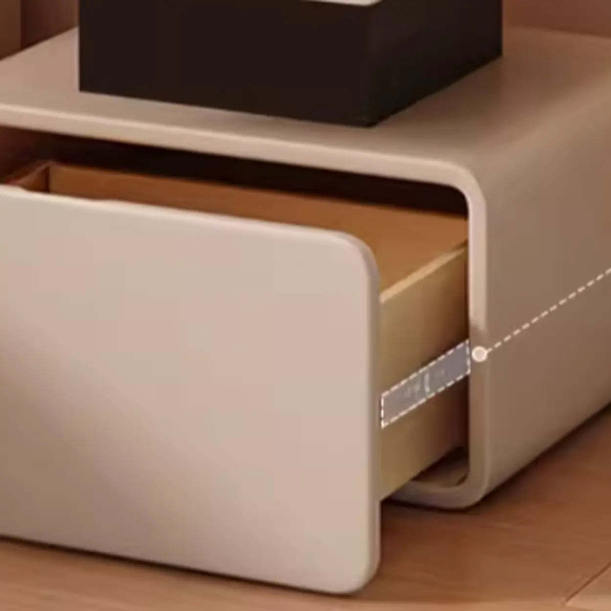 Minimalist White Nightstand with Drawer — Orange