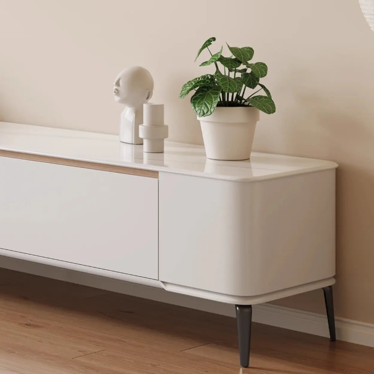 Minimalist White TV Stand