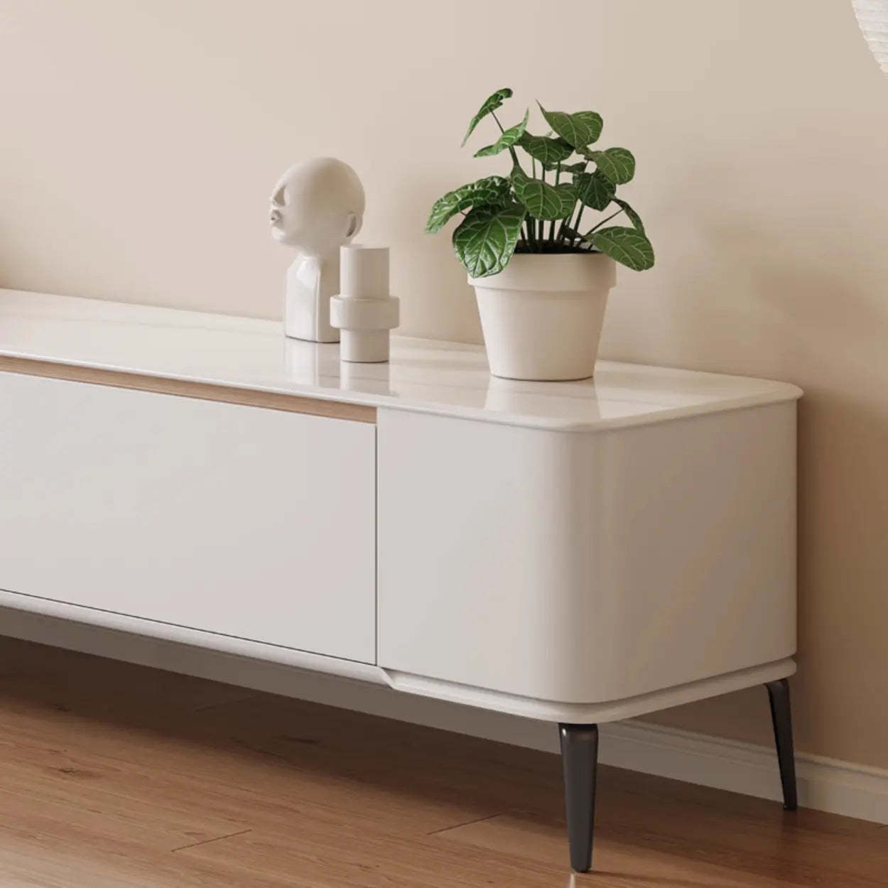 Minimalist White TV Stand