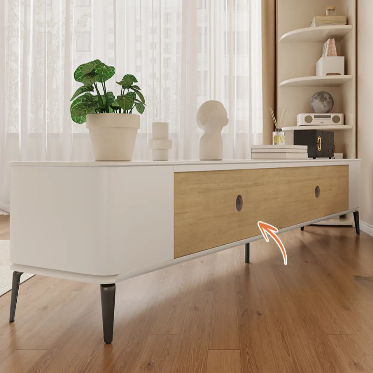 Minimalist White TV Stand