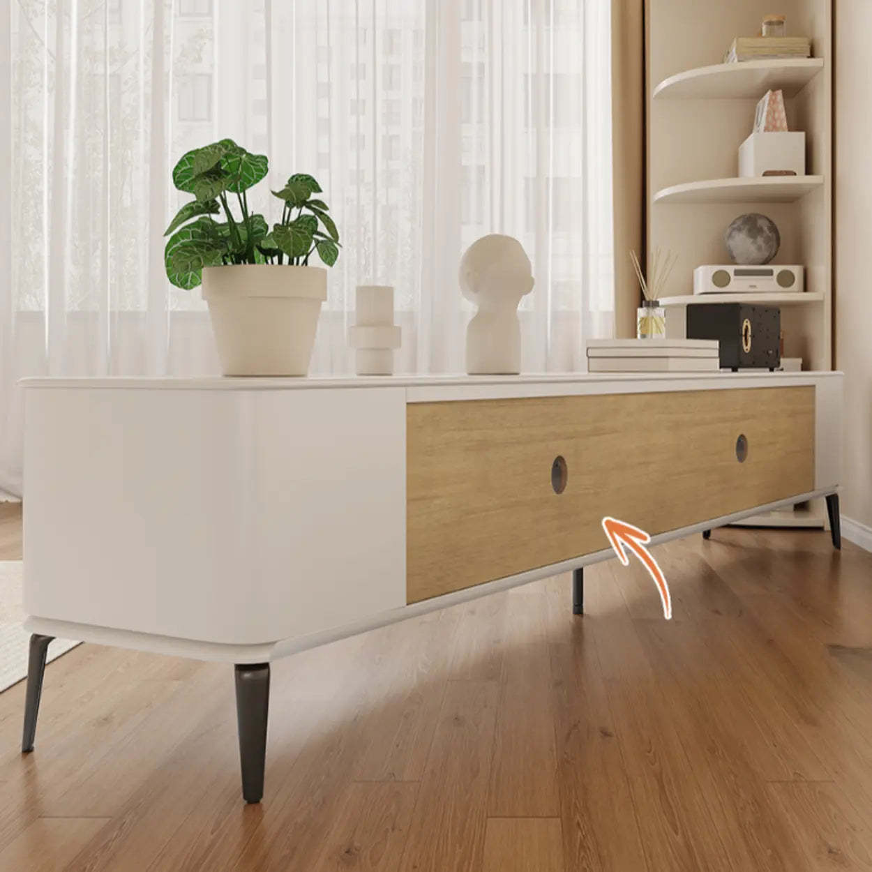 Minimalist White TV Stand
