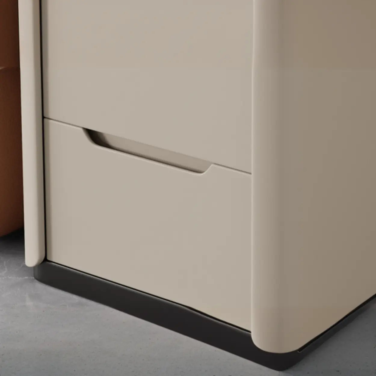 Modern Multi-Drawer White Top Side Table — Dark Gray