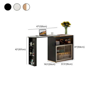 Modern Multi-Functional Bar Table with Shelves