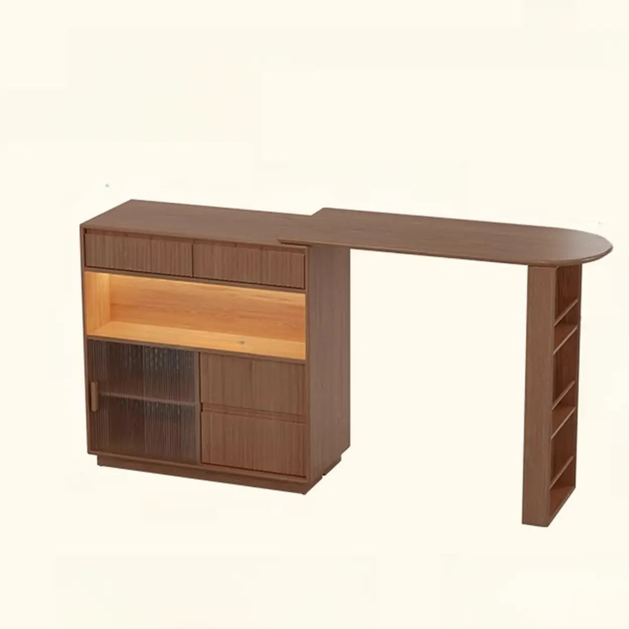 Modern Multifunctional Home Bar Table with Shelves