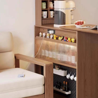 Modern Multifunctional Home Bar Table with Shelves