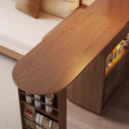 Modern Multifunctional Home Bar Table with Shelves