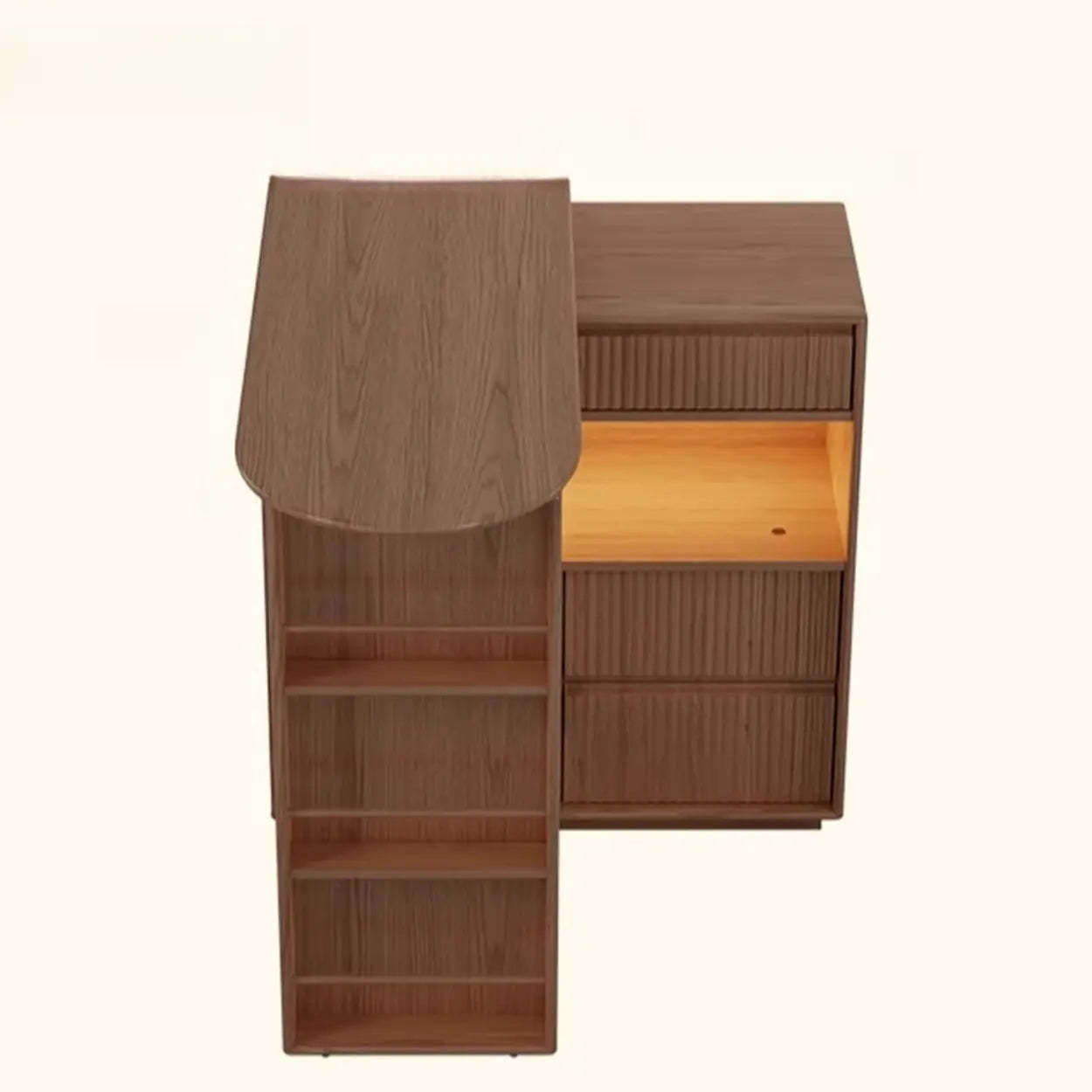 Modern Multifunctional Home Bar Table with Shelves
