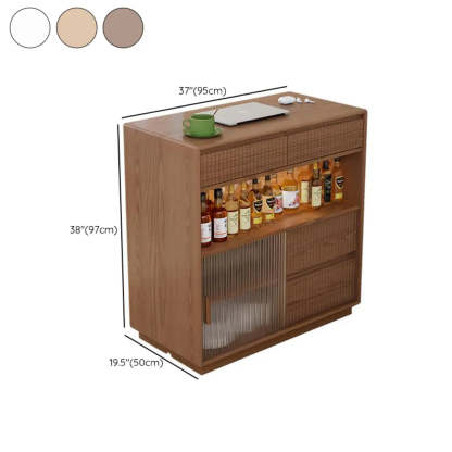 Modern Multifunctional Home Bar Table with Shelves