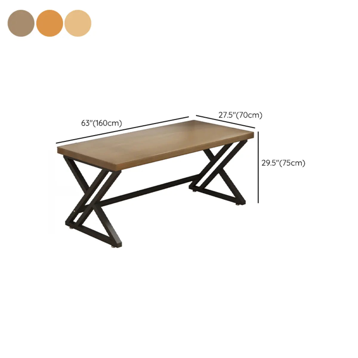 Modern Natural Butcher Block Writing Desk — Without Chairs / Oak