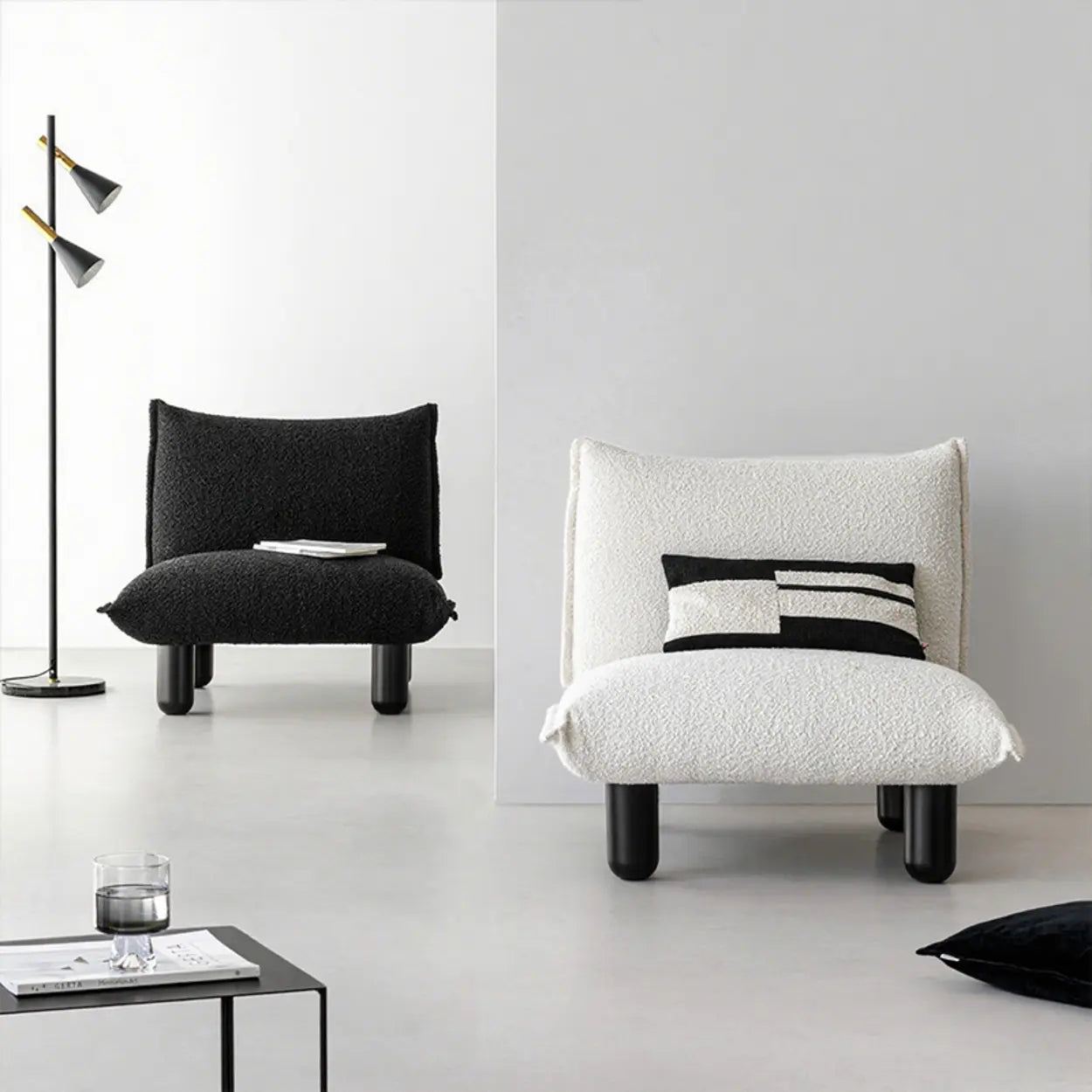 Nordic Black and White Lounge Accent Chair