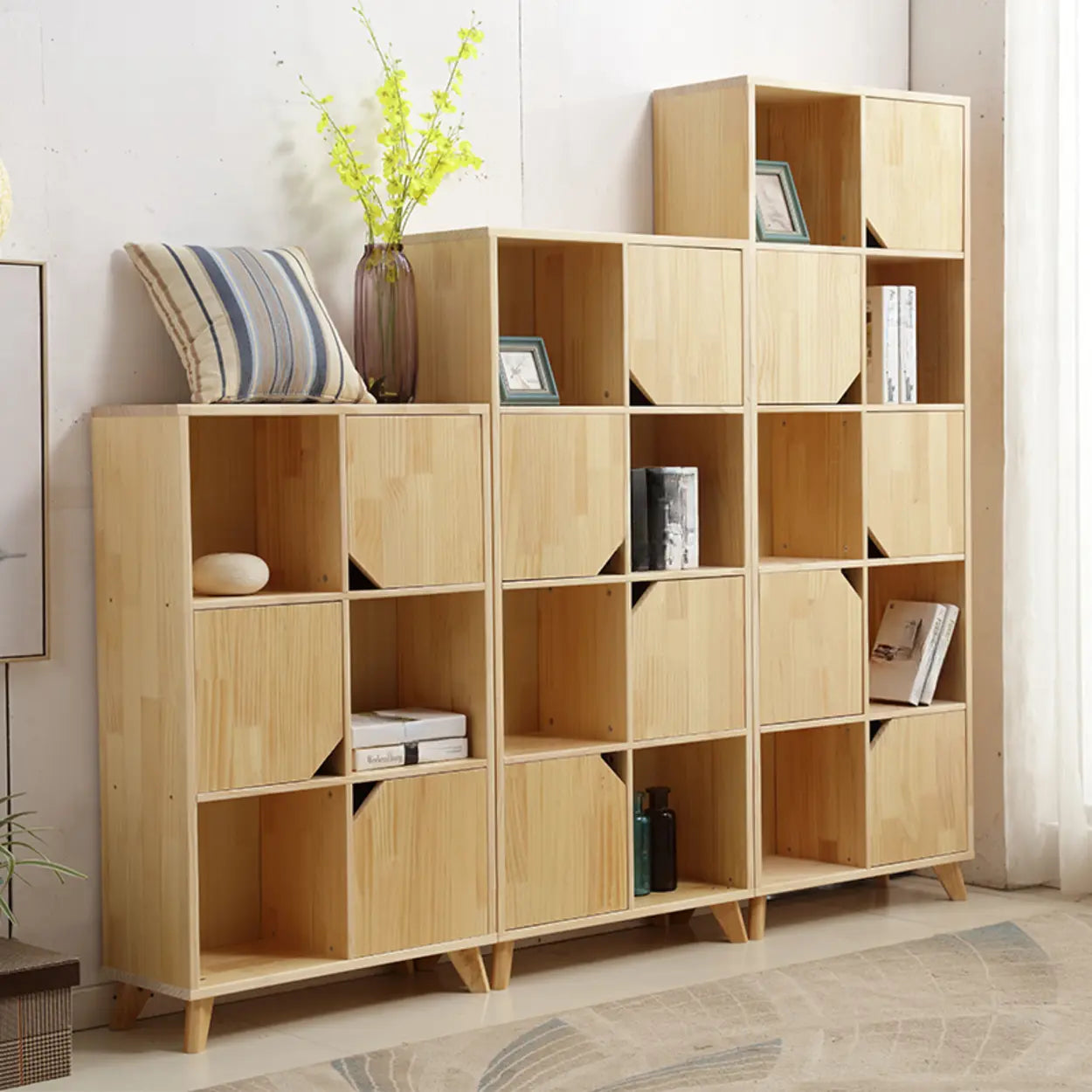 Nordic Modular Wood Storage Bookcase