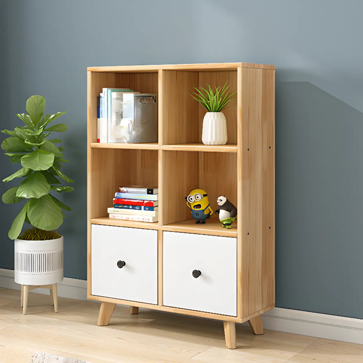 Nordic Modular Wood Storage Bookcase