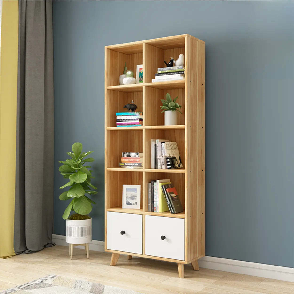 Nordic Modular Wood Storage Bookcase