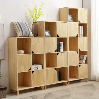 Nordic Modular Wood Storage Bookcase — 3 / Drawer Not Included / 3