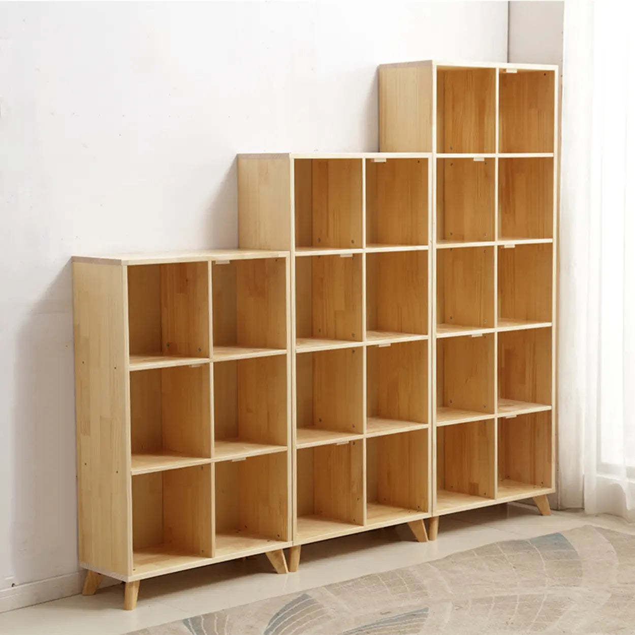 Nordic Modular Wood Storage Bookcase — 5 / Drawer Not Included / 5