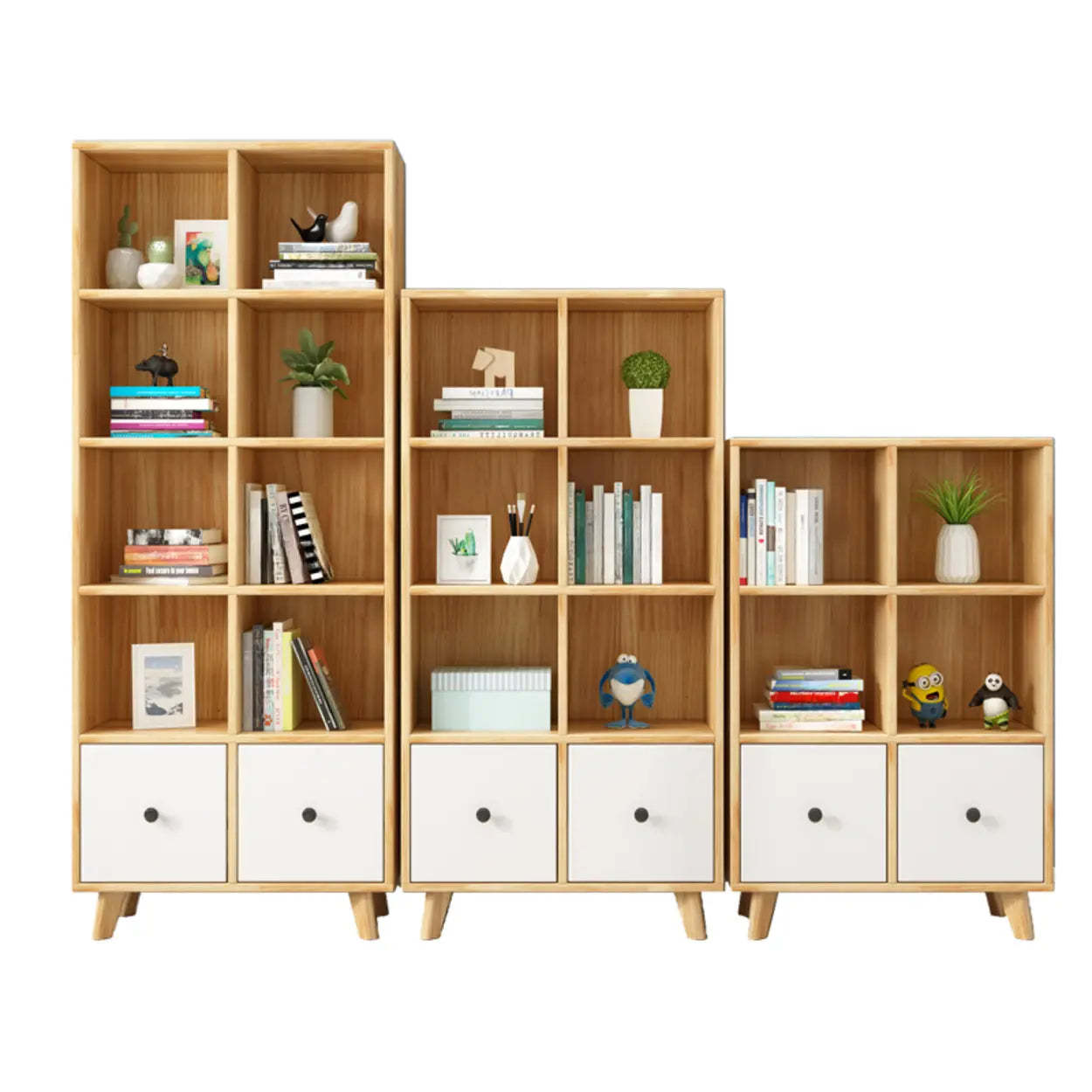 Nordic Modular Wood Storage Bookcase — Cabinet Not Included / Drawer Not Included / 4