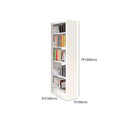 Modern Open Back Rectangular White Steel Bookshelf