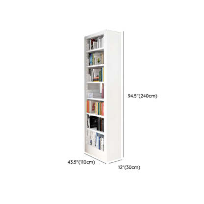 Modern Open Back Rectangular White Steel Bookshelf
