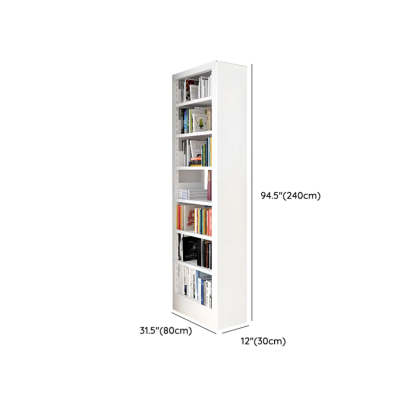 Modern Open Back Rectangular White Steel Bookshelf