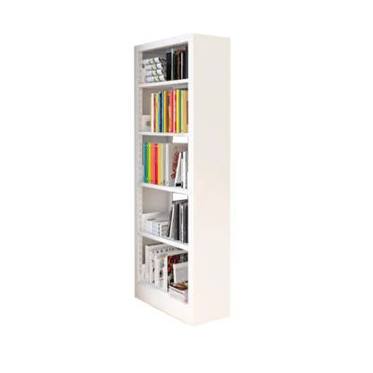 Modern Open Back Rectangular White Steel Bookshelf