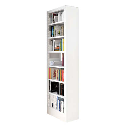 Modern Open Back Rectangular White Steel Bookshelf