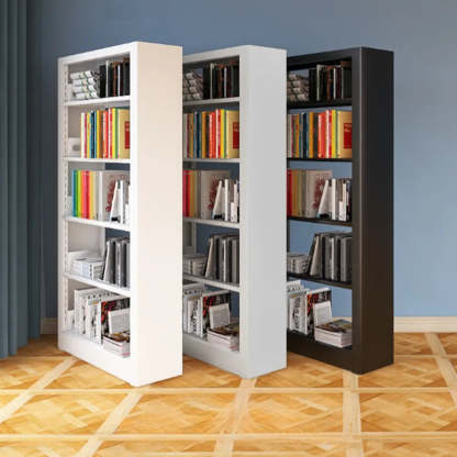 Modern Open Back Rectangular White Steel Bookshelf