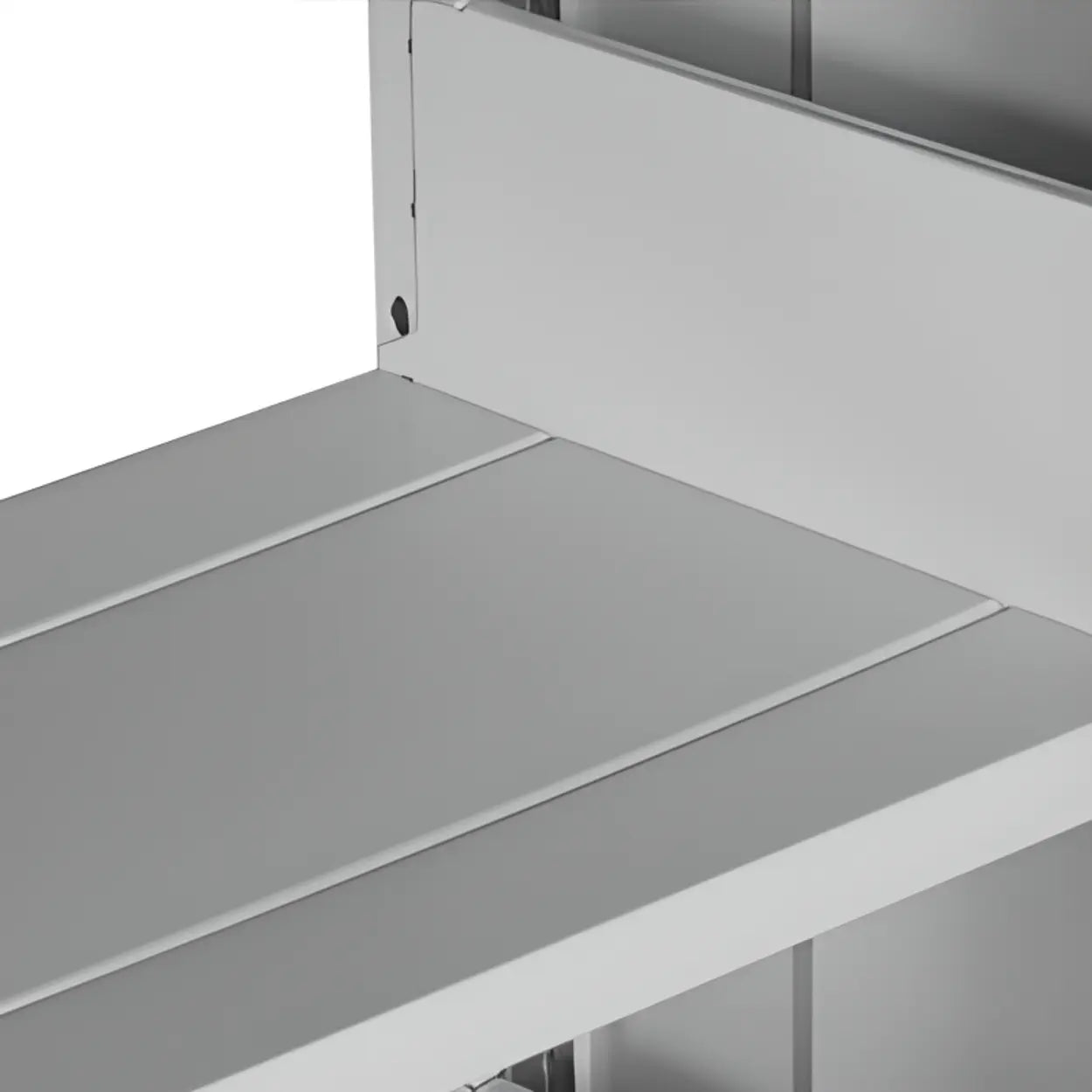Modern Open Back Rectangular White Steel Bookshelf