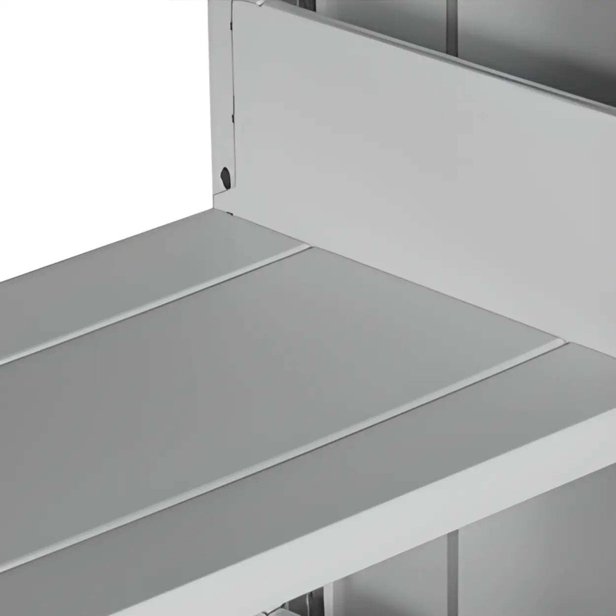 Modern Open Back Rectangular White Steel Bookshelf
