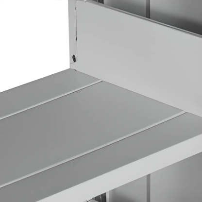Modern Open Back Rectangular White Steel Bookshelf