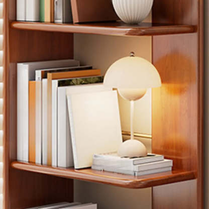 Modern Brown Rubberwood Open-Back Organizer Bookcase