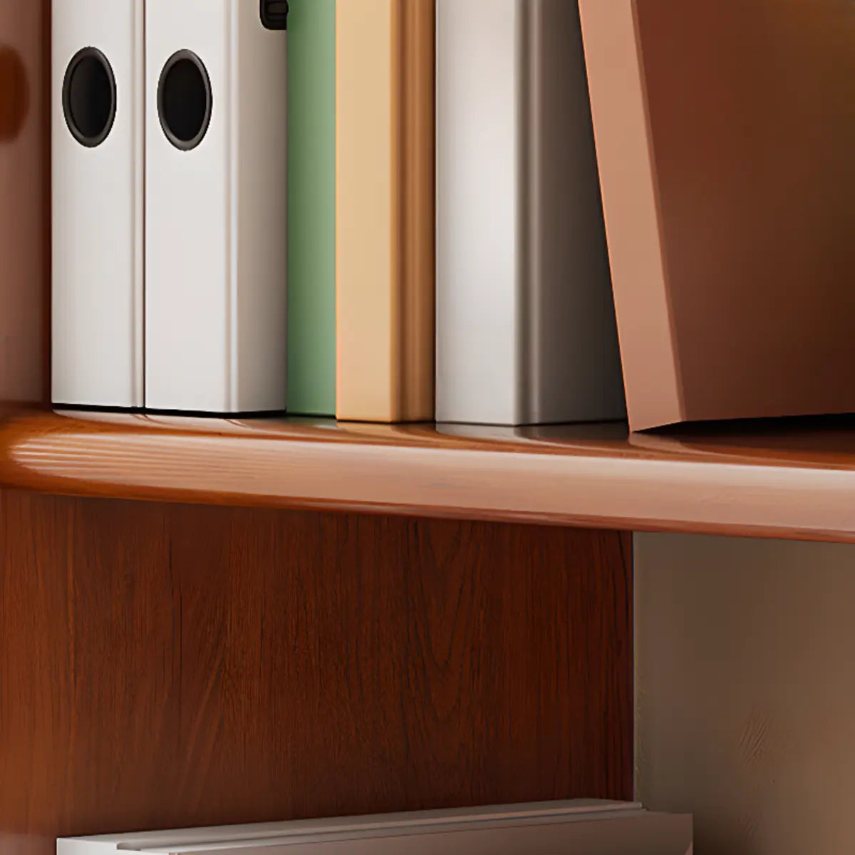 Modern Brown Rubberwood Open-Back Organizer Bookcase