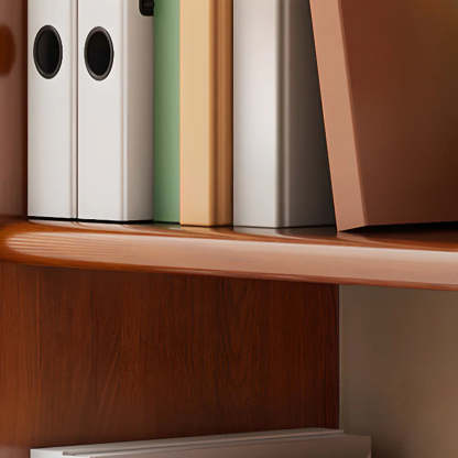 Modern Brown Rubberwood Open-Back Organizer Bookcase