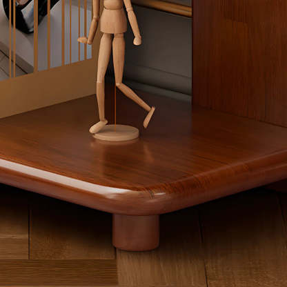 Modern Brown Rubberwood Open-Back Organizer Bookcase
