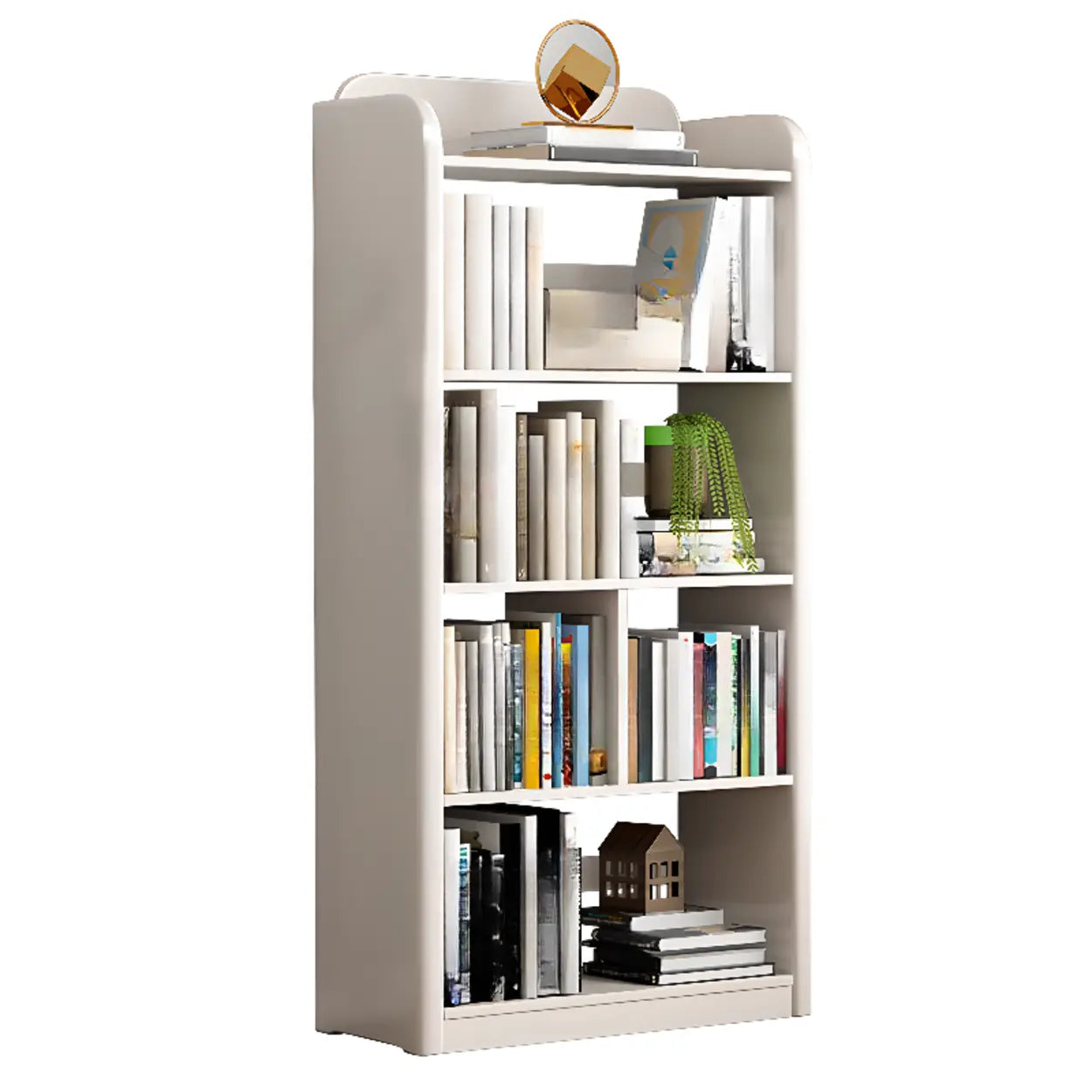 Modern Open-Back Vertical Wood Bookshelf