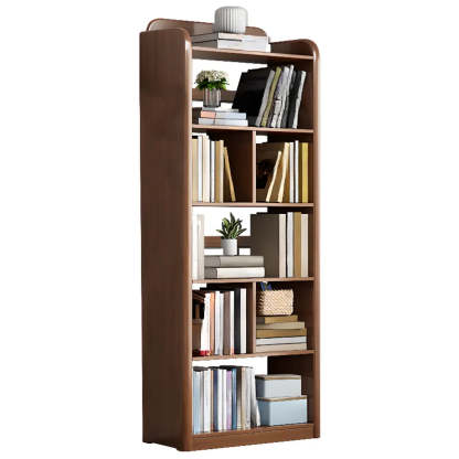Modern Open-Back Vertical Wood Bookshelf