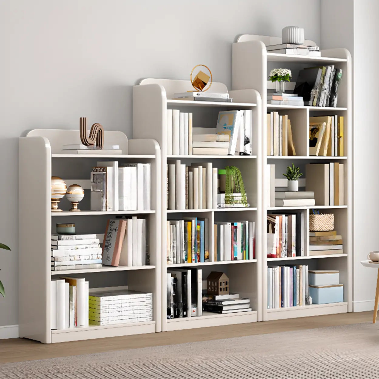 Modern Open-Back Vertical Wood Bookshelf
