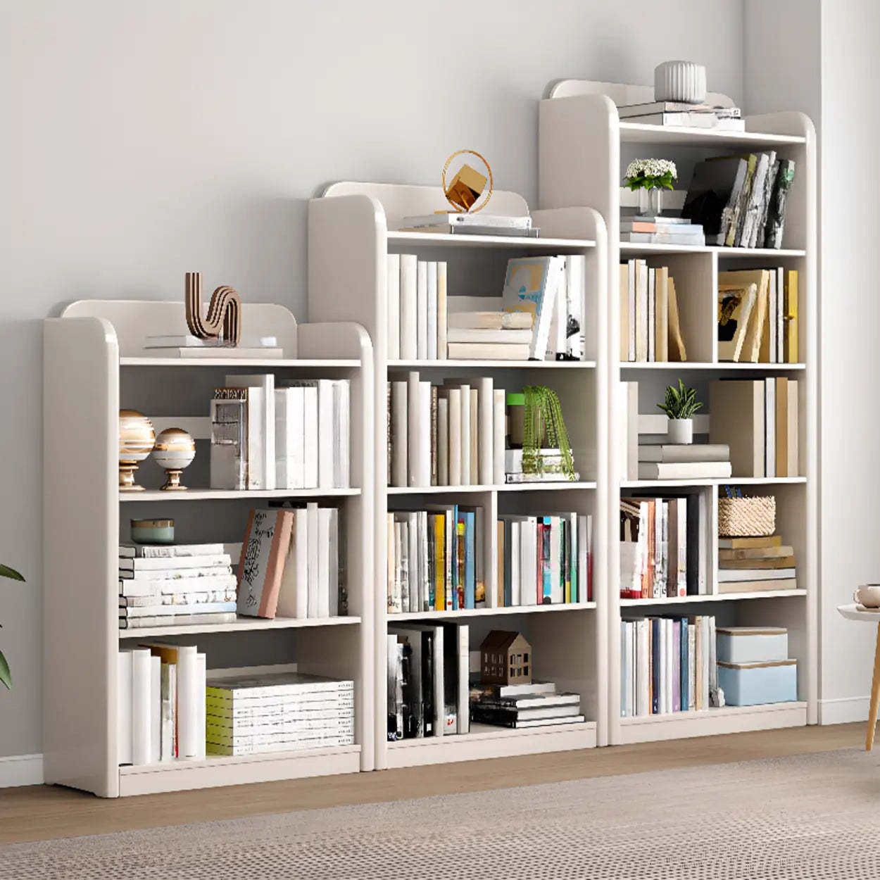 Modern Open-Back Vertical Wood Bookshelf